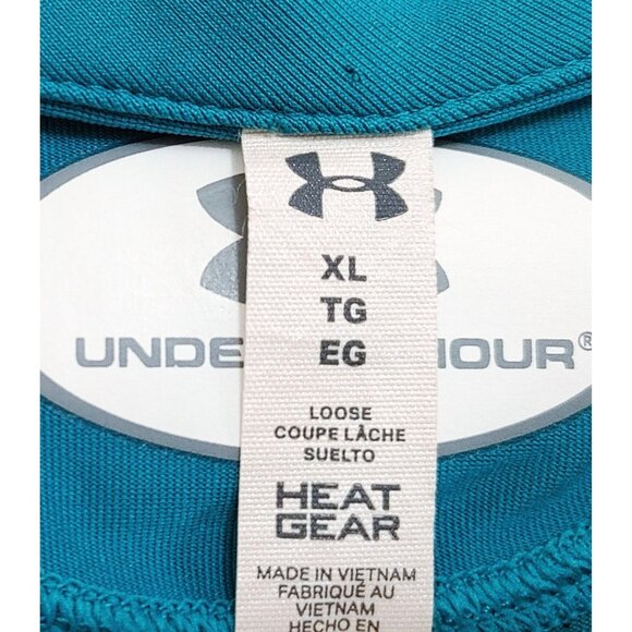Under Armour Heat Gear Loose Henley Short Sleeve Shirt Women's XL Blue Heat Gear - Picture 4 of 4